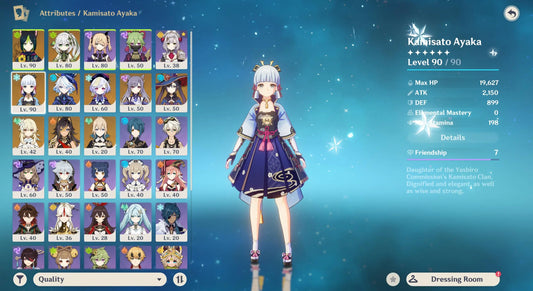 EU AR55 | 5 stars*11 KAMISATO AYAKA | FURINA | NAHIDA | TIGHNARI(C1) | QIQI | KEQING | MONA | DEHYA | JEAN | HUNTER'S PATH | CRANE'S ECHOING CALL + lots of 4* characters and weapons