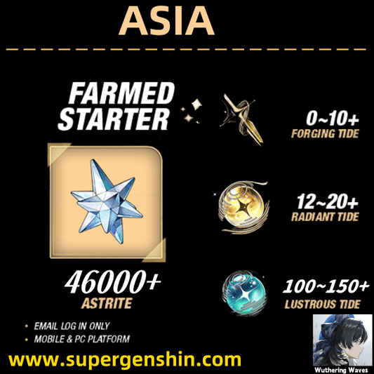 ASIA|46000+ Astrite|100+Lustrous Tide|Radiant Tide:12+|outlook mailbox|safe and stable|0-20 weapons|Wuthering Waves Resource Account Starter All Server