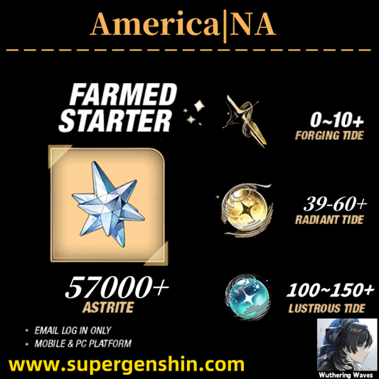 America/NA server|57000+ Astrite|95+Lustrous Tide|Radiant Tide:39+|outlook mailbox|safe and stable|0-20 weapons|Wuthering Waves Resource Account Starter All Server