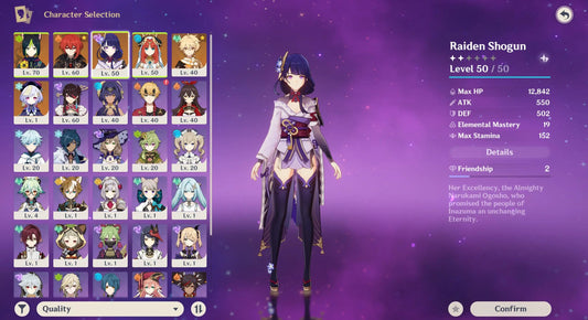 NA AR44 | 5 stars*5 RAIDEN | NILOU | TIGHNARI | DILUC | QIQI + lots of 4* characters and weapons